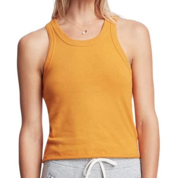 Bandier Sincerely Jules The Willow Scoop Neck Tank In Goldenrod - Picture 5 of 7
